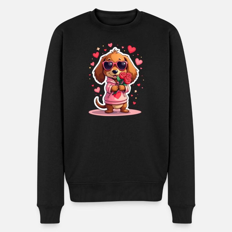 Dackel Dachshund Tekel - Männer Premium Bio Pullover - Schwarz