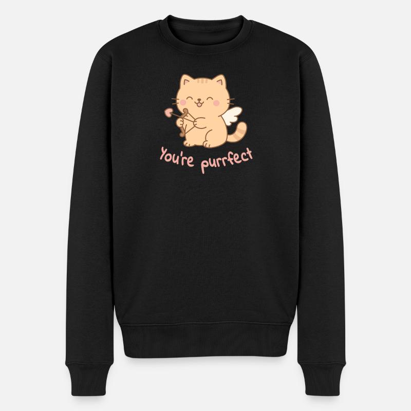 Tu es parfait – Cupidon Cat - Pull Premium bio Homme - noir