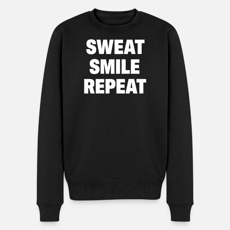 Sourire en sueur, répéter - Pull Premium bio Homme - noir