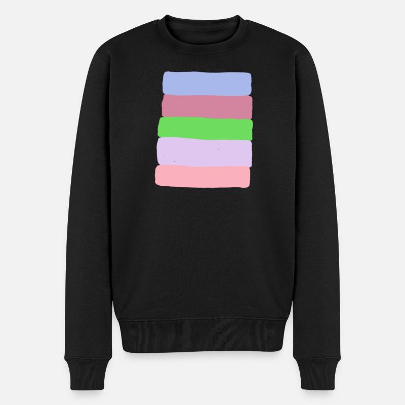 Pile à rayures pastel - Pull Premium bio Homme - noir