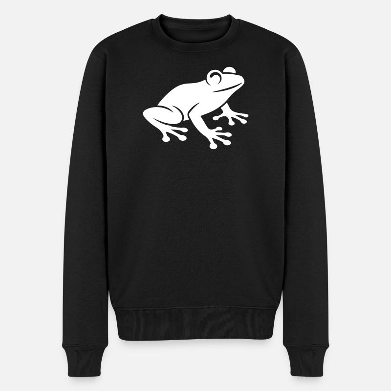 Frosch Symbol - Männer Premium Bio Pullover - Schwarz