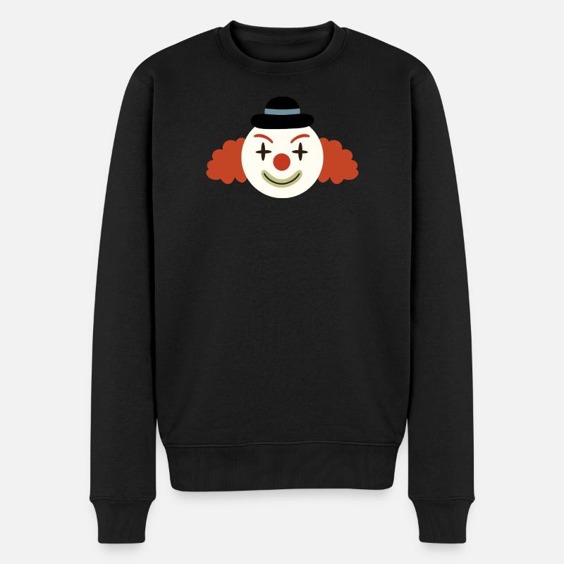 Fröhliche Clownsgesicht Retro-Kunst - Männer Premium Bio Pullover - Schwarz