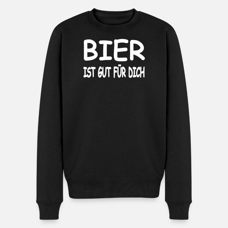 Bier - Männer Premium Bio Pullover - Schwarz