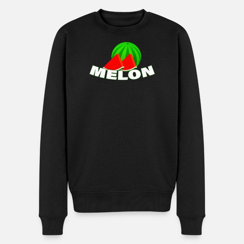 MELON - Männer Premium Bio Pullover - Schwarz