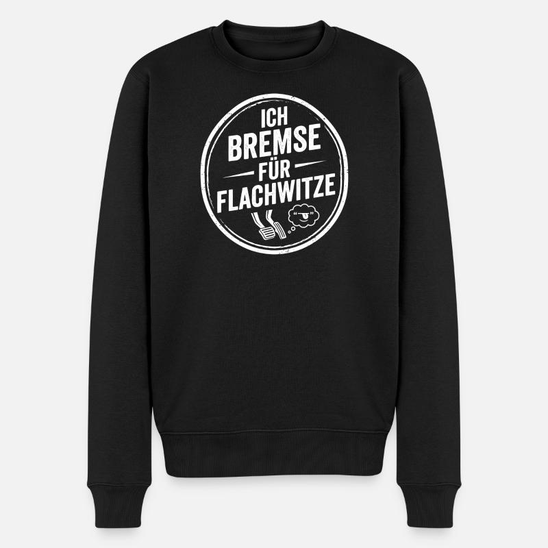 Je freine les blagues plates - Pull Premium bio Homme - noir