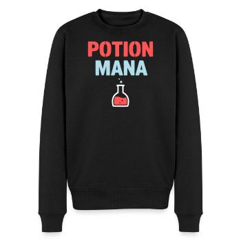 Potion Mana Text Gaming - Männer Premium Bio Pullover - Schwarz - Vorne - Nico (187cm)