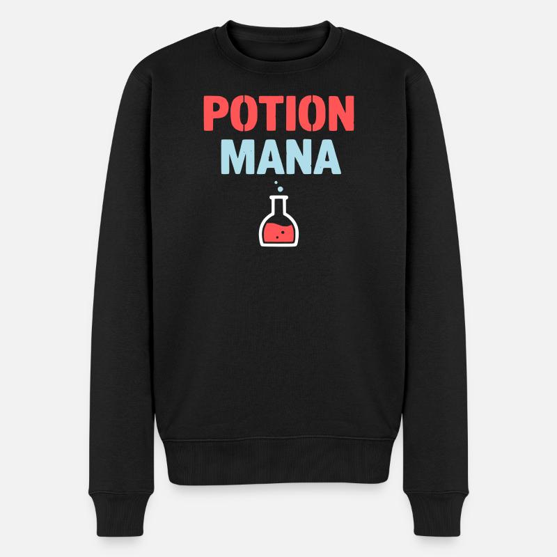 Potion Mana Text Gaming - Männer Premium Bio Pullover - Schwarz