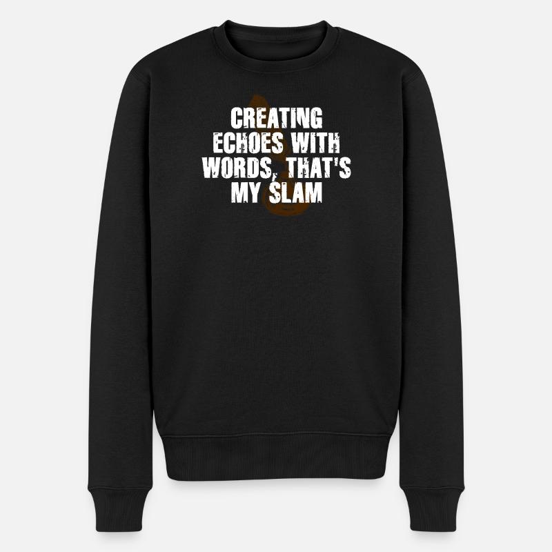 Slam Poetry Gitarrenechos - Männer Premium Bio Pullover - Schwarz
