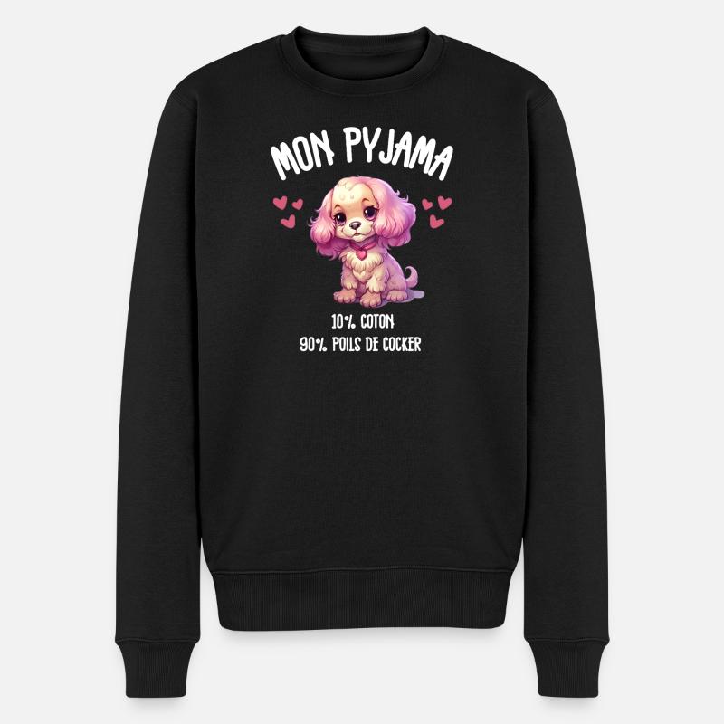 Pyjama Chien Cocker Drôle - Pull Premium bio Homme - noir