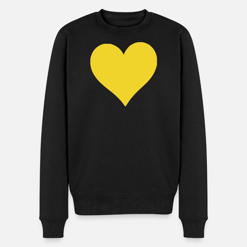 Cœur jaune cadeau jaune - Pull Premium bio Homme - noir