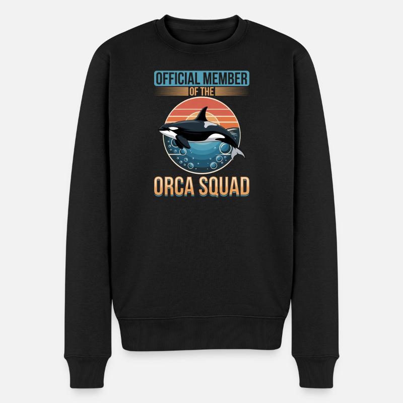 Funny Orca - Männer Premium Bio Pullover - Schwarz