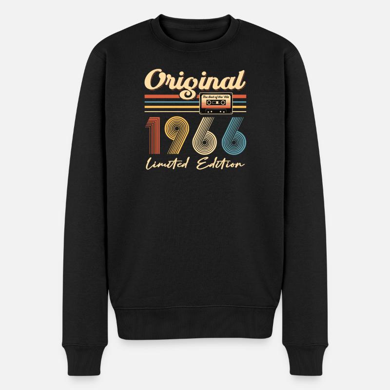 60. Geburtstag, 60 Jahre, Original 1966 - Männer Premium Bio Pullover - Schwarz
