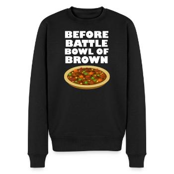 Vor dem Battle Bowl of Brown - Männer Premium Bio Pullover - Schwarz - Vorne - Nico (187cm)