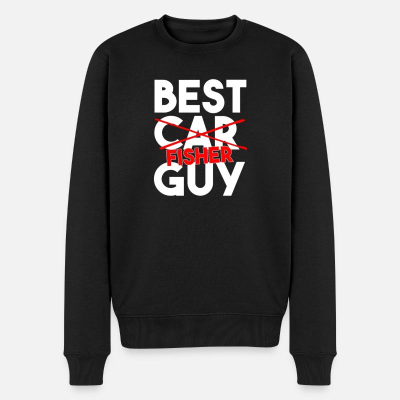 Bester Fisher Guy lustiger Angel-Slogan - Männer Premium Bio Pullover - Schwarz