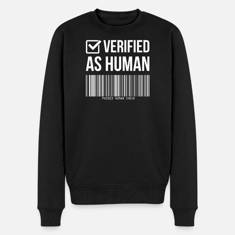 Vérification du code-barres : humour humain vérifié - Pull Premium bio Homme - noir