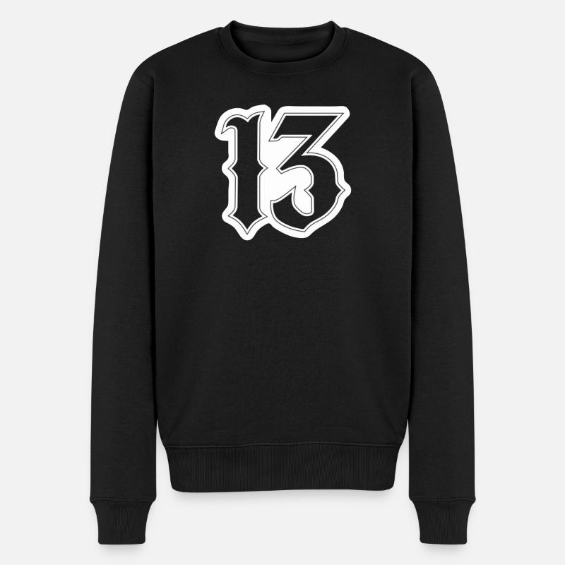 Gothic 13 Kontur - Männer Premium Bio Pullover - Schwarz