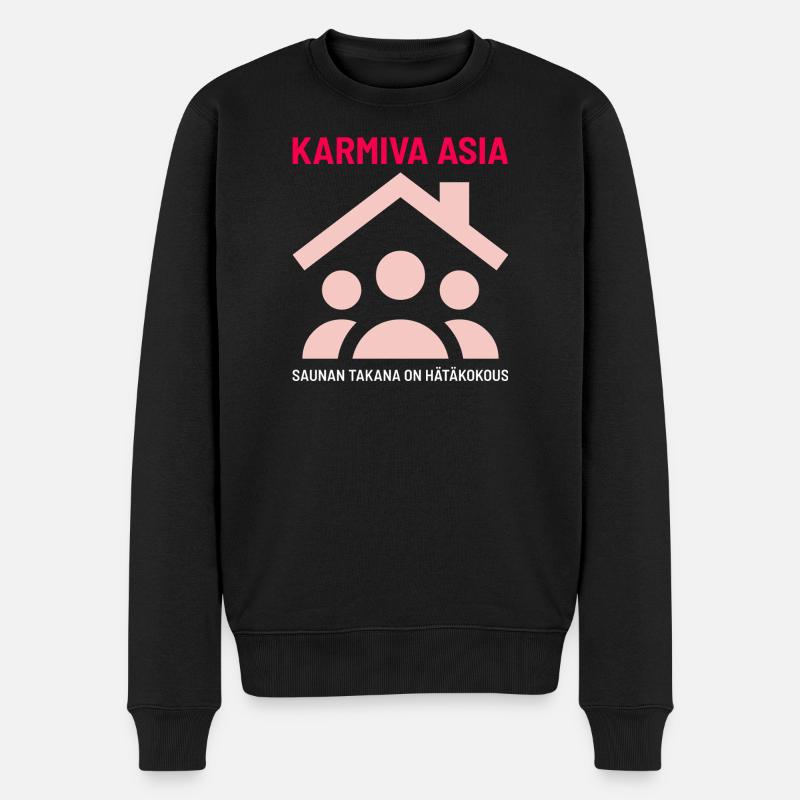 DAS GRUSELIGE DING HINTER DER SAUNA - Männer Premium Bio Pullover - Schwarz