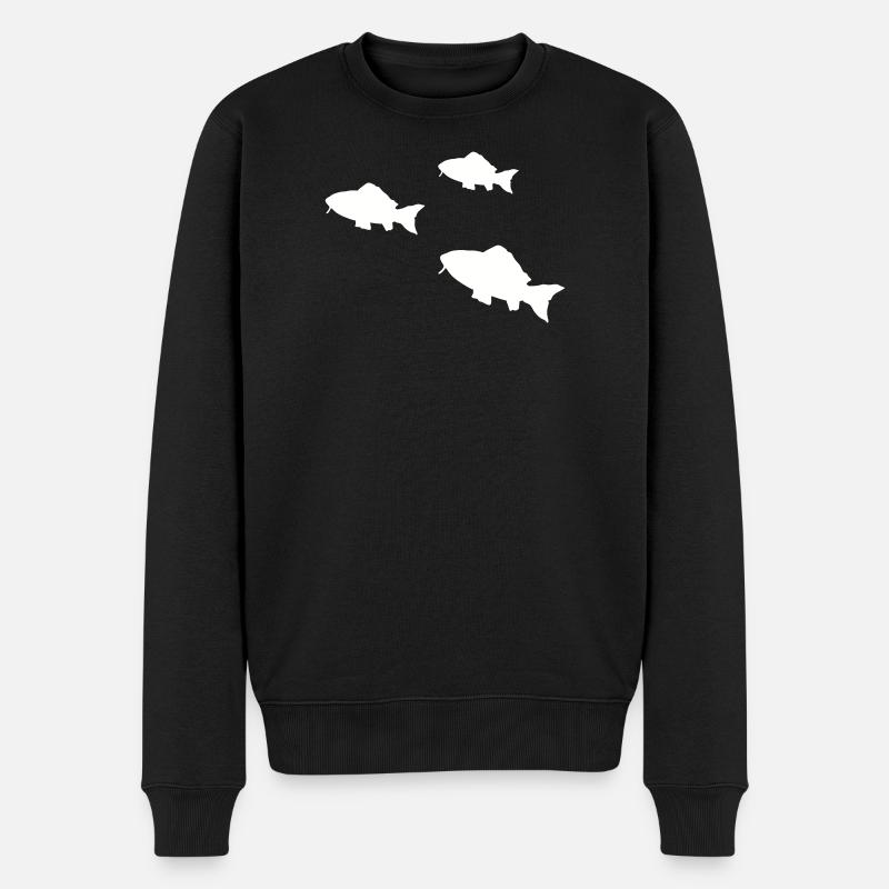 Fische Tropenfisch Silhouette - Männer Premium Bio Pullover - Schwarz