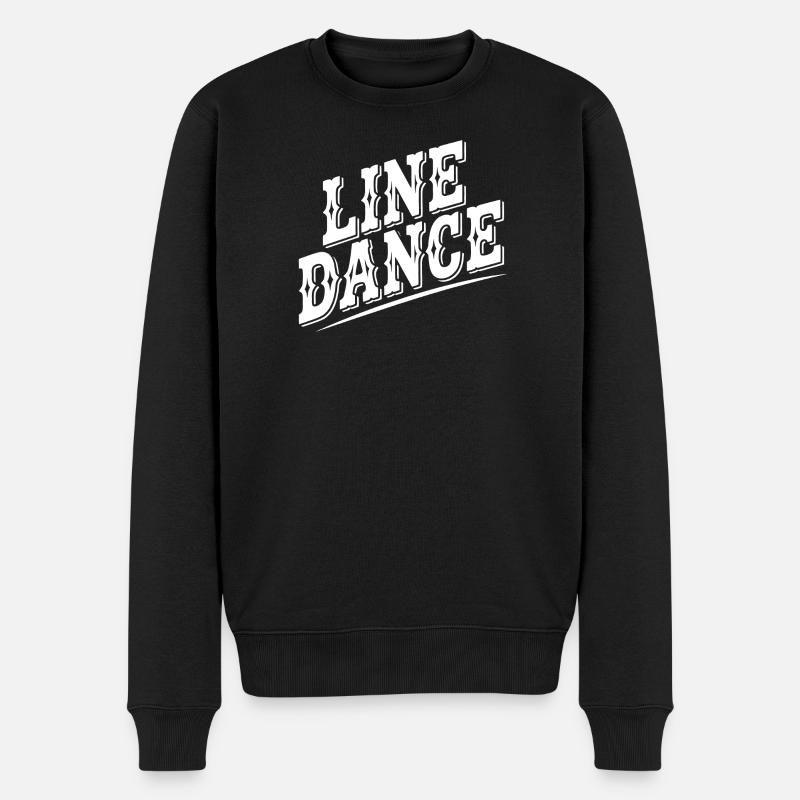 Line Dance Retro Stil - Männer Premium Bio Pullover - Schwarz
