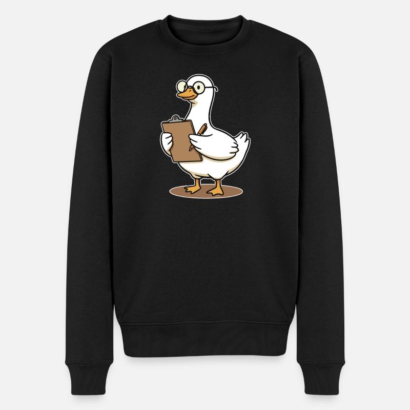 Canard avec des verres Bloc-notes - Pull Premium bio Homme - noir