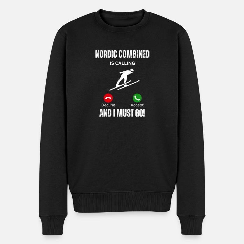Nordische Kombinierte Berufung - Männer Premium Bio Pullover - Schwarz