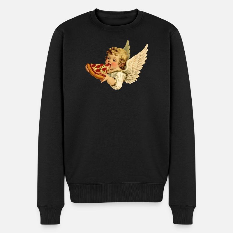 Chérubin pizza – Ange au pepperoni - Pull Premium bio Homme - noir