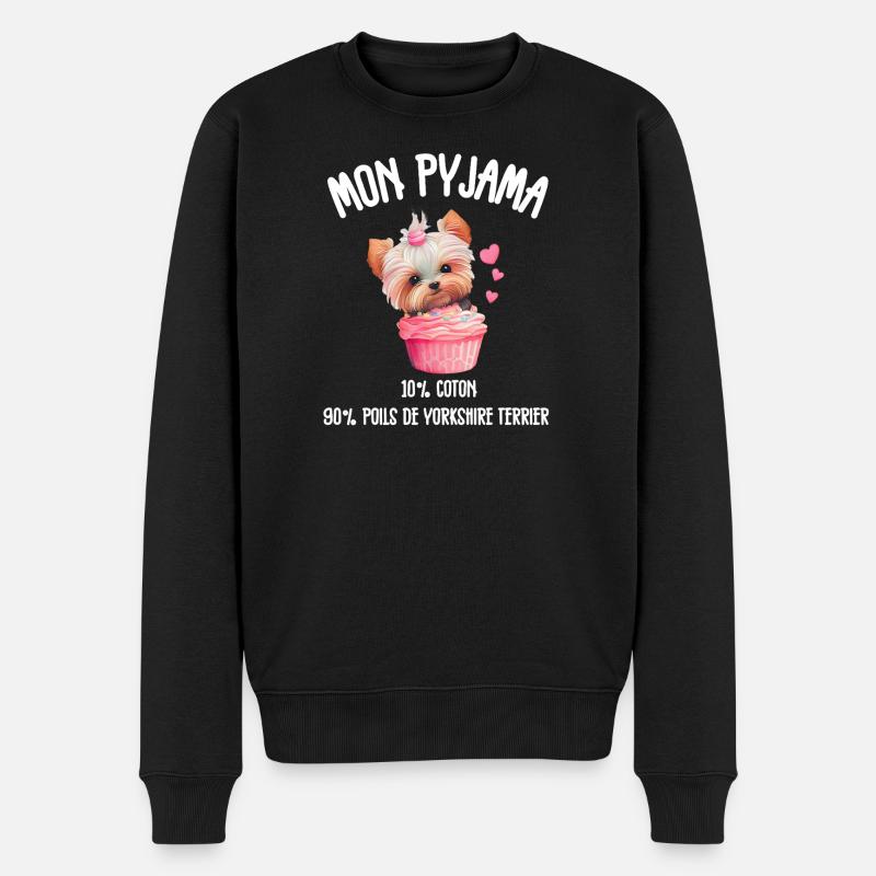Pyjama Chien Yorkshire Drôle  - Pull Premium bio Homme - noir