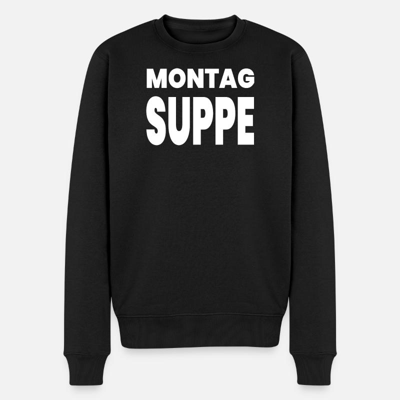 Suppe - Männer Premium Bio Pullover - Schwarz