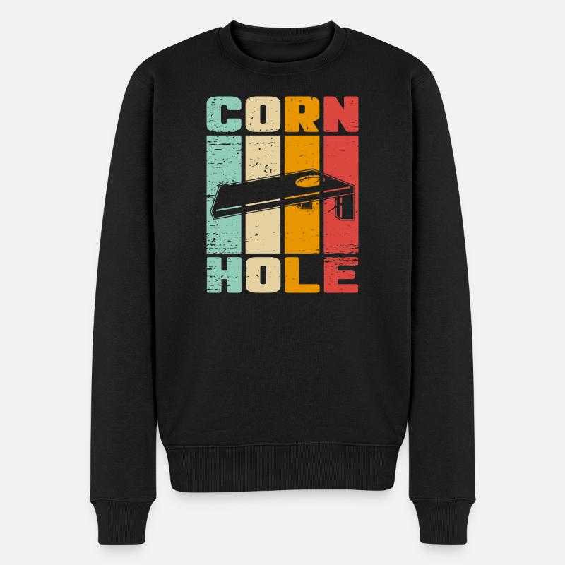 Cornhole - Männer Premium Bio Pullover - Schwarz