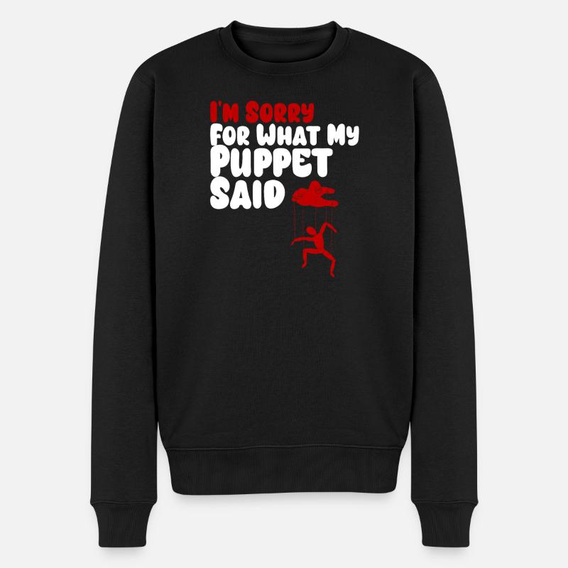 Puppet Confession on Strings - Men's Premium Organic Jumper - black