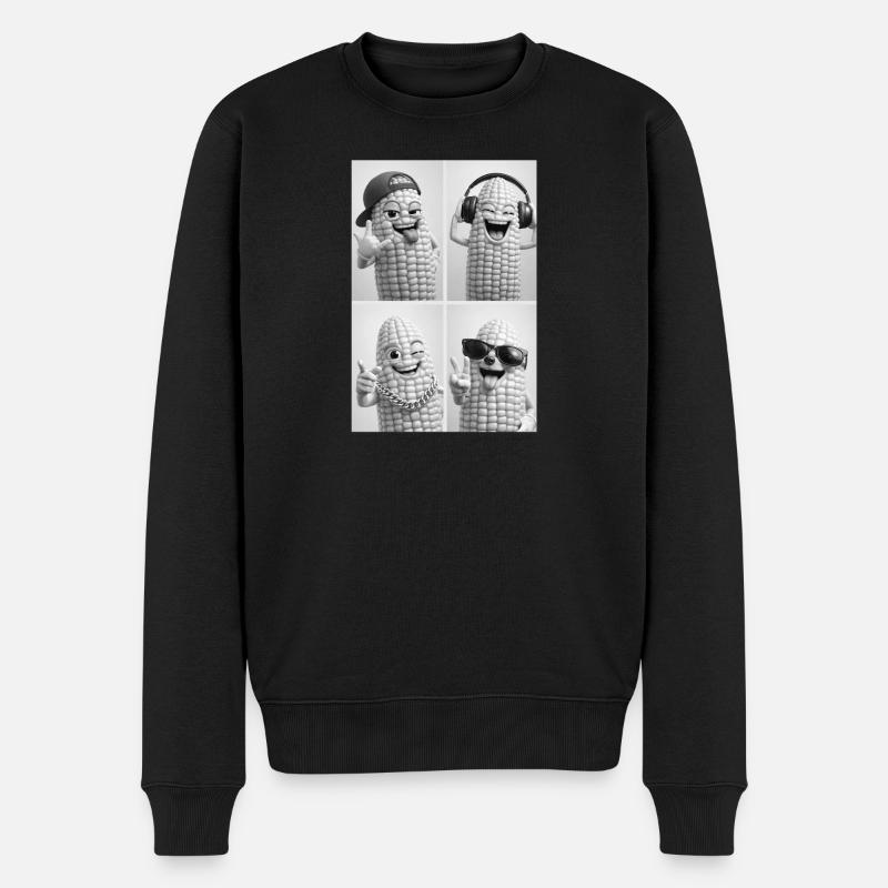 Corn - Männer Premium Bio Pullover - Schwarz