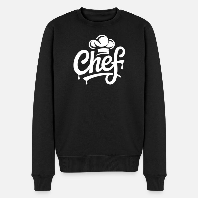 Kochchef Logo Schriftzug - Männer Premium Bio Pullover - Schwarz