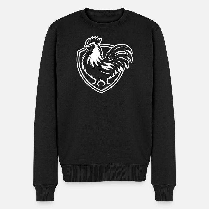 Hahn Gockel - Männer Premium Bio Pullover - Schwarz