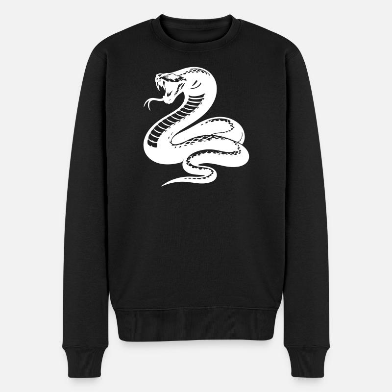 Silhouette du python serpent - Pull Premium bio Homme - noir