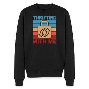 Thrift Shopper Thrifting With Me Thrift Store - Männer Premium Bio Pullover - Schwarz - Vorne - Nico (187cm)