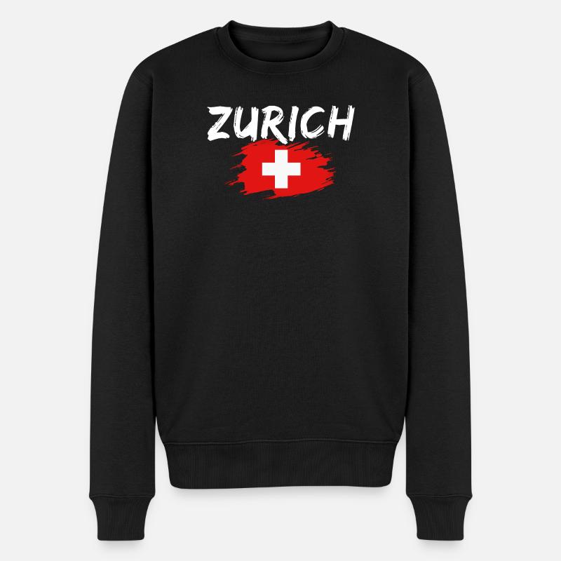 Zurich, Suisse - Pull Premium bio Homme - noir
