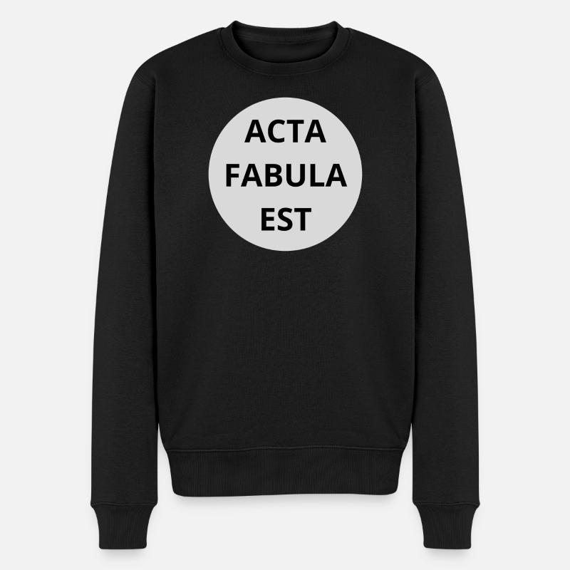 Acta Fabula Est - Männer Premium Bio Pullover - Schwarz