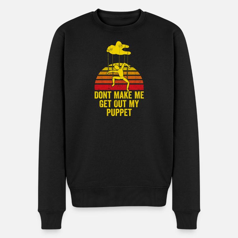 Puppet On Strings Retro-Grafik - Männer Premium Bio Pullover - Schwarz