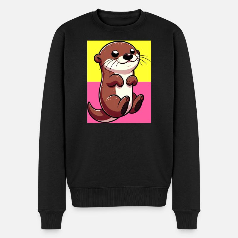 Otter - Männer Premium Bio Pullover - Schwarz