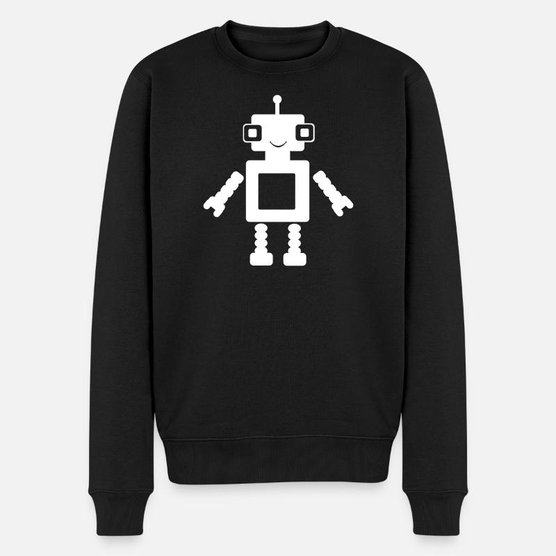 Kleiner Roboter - Männer Premium Bio Pullover - Schwarz