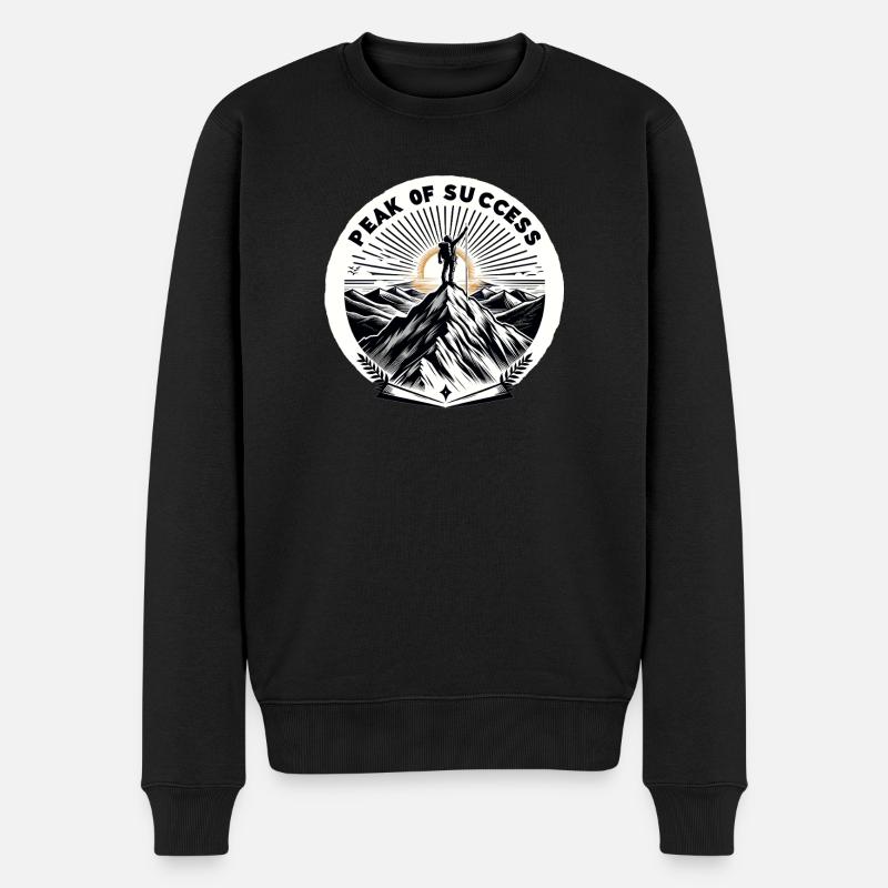 Gipfel des Erfolgs - Männer Premium Bio Pullover - Schwarz