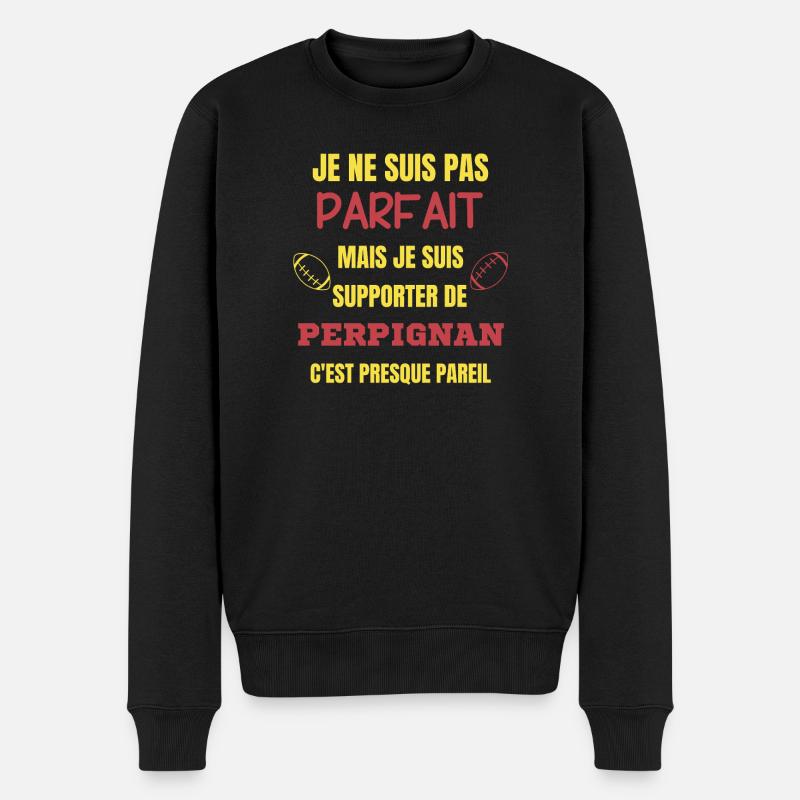 Supporter Rugby Perpignan Humour - Pull Premium bio Homme - noir