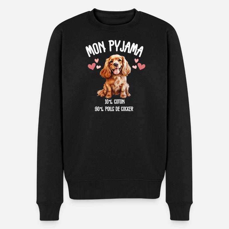 Pyjama Chien Cocker Drôle - Pull Premium bio Homme - noir