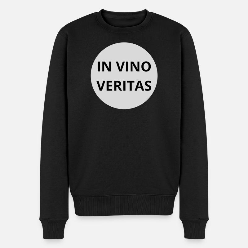 In Vino Veritas - Männer Premium Bio Pullover - Schwarz