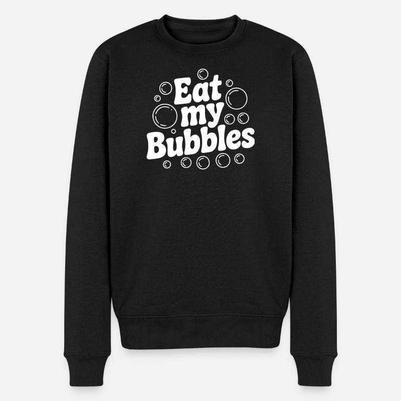 Iss meine Blasen - Männer Premium Bio Pullover - Schwarz