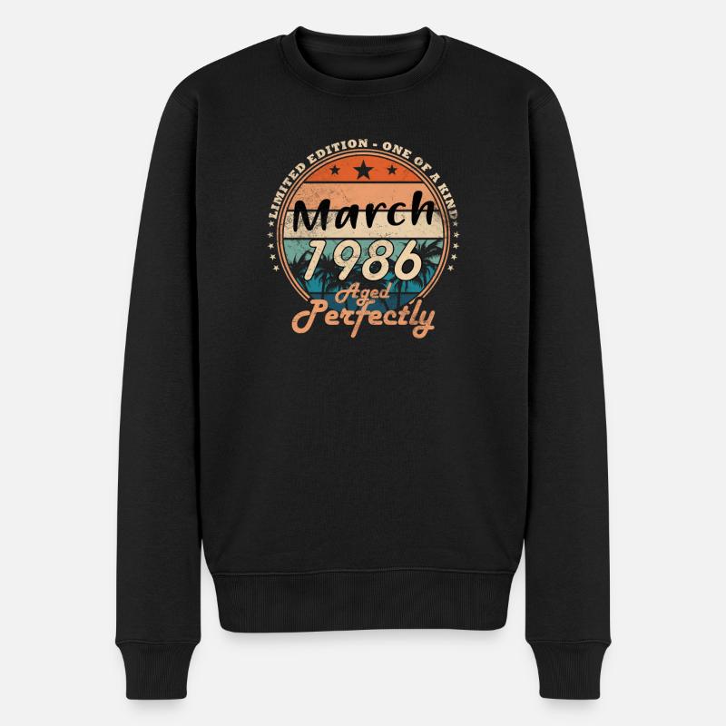 Cadeau d’anniversaire mars 1986 - Pull Premium bio Homme - noir