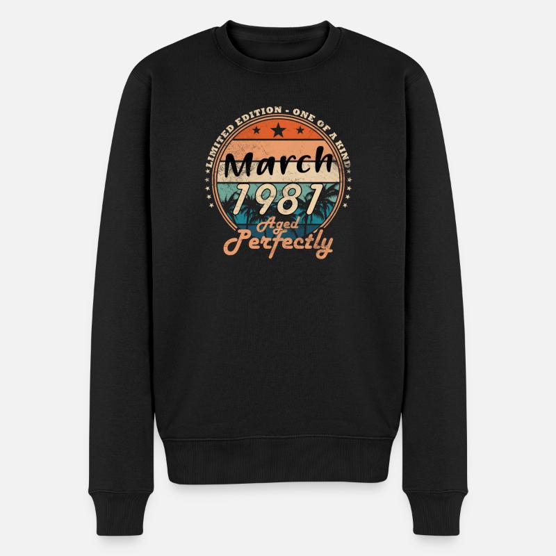 Cadeau d’anniversaire mars 1981 - Pull Premium bio Homme - noir