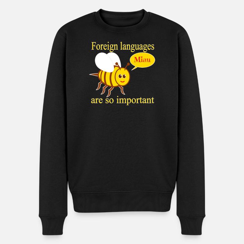 Biene mit Sprechblase - Männer Premium Bio Pullover - Schwarz