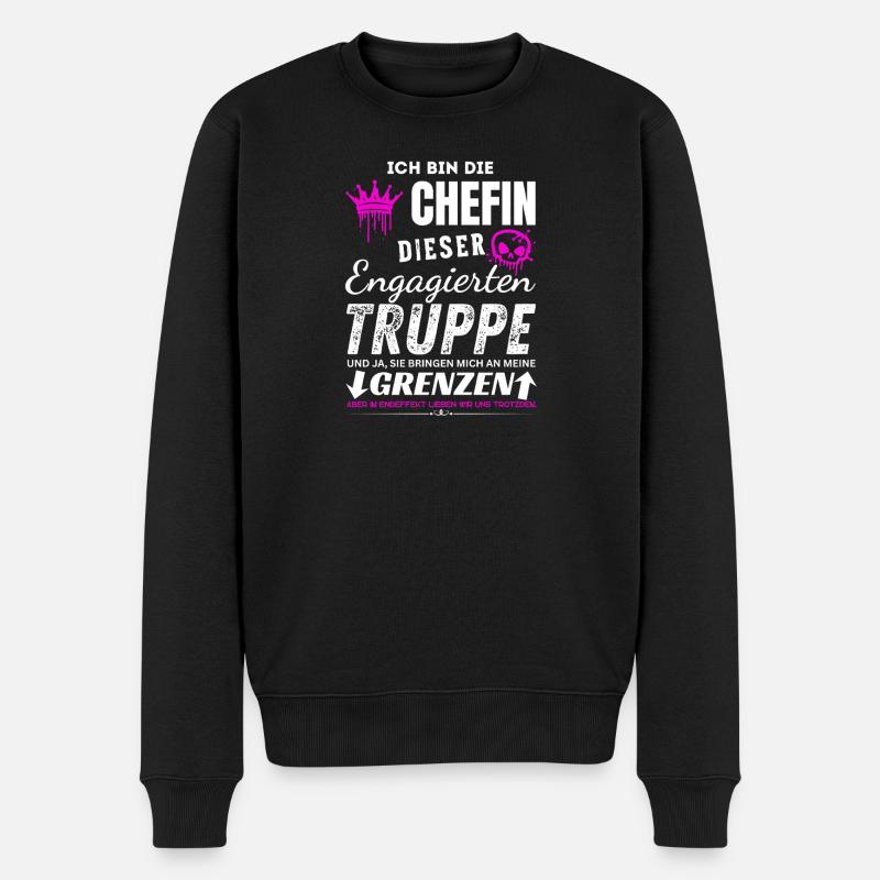 Chefin dieser Engagierten Truppe Chefin Geschenke - Pull Premium bio Homme - noir