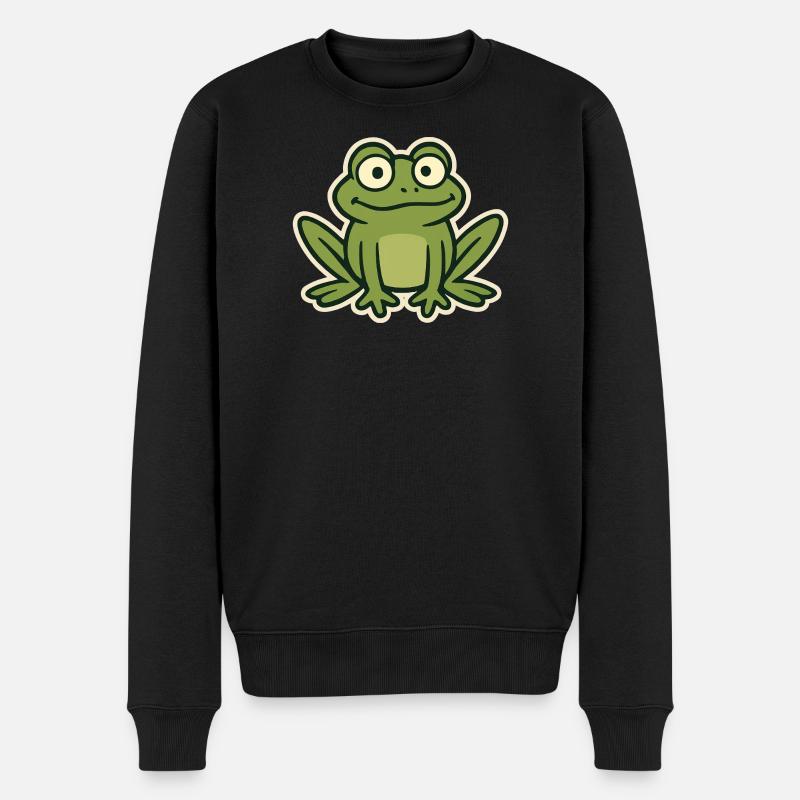 Frosch - Männer Premium Bio Pullover - Schwarz
